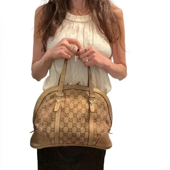 Gucci Brown Shoulder Bag with Leather Trim - Picture 11 of 11